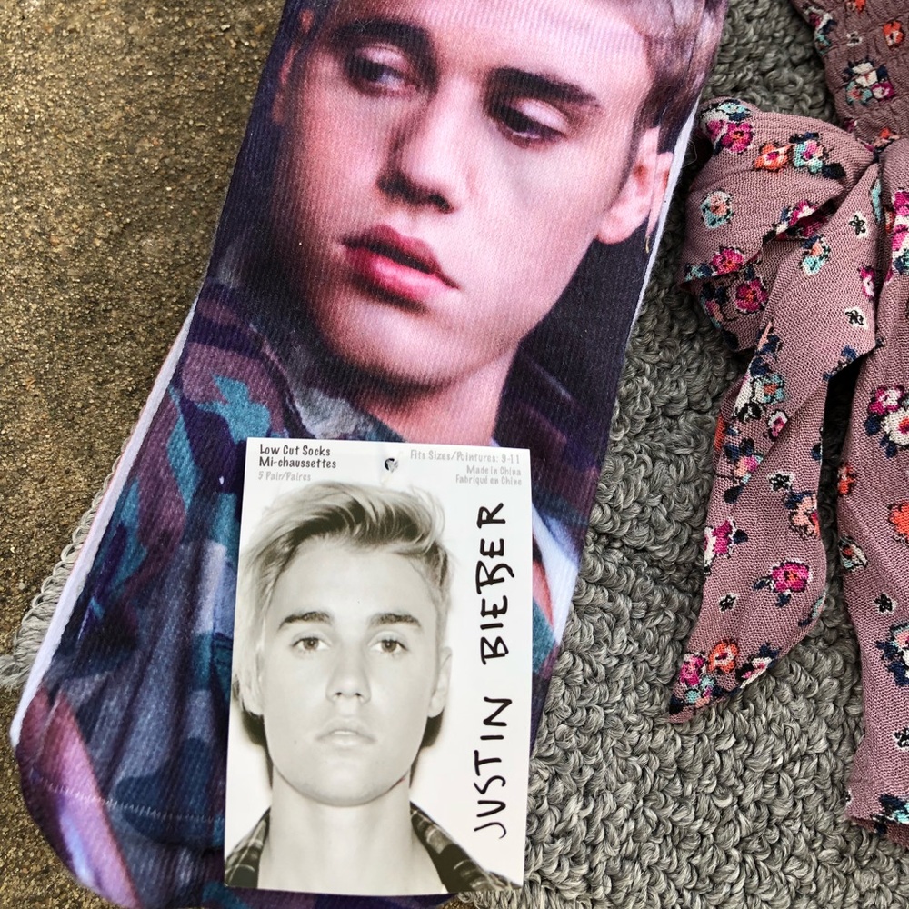 Justin Bieber ankle socks